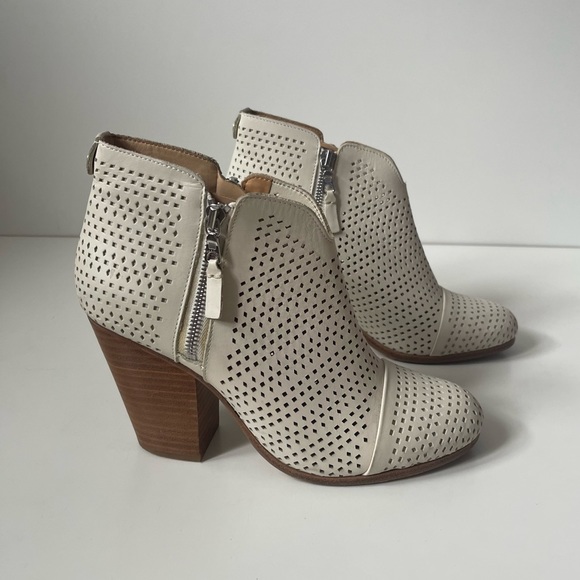 Rag & Bone Womens’ Margot Perforated White Leather Booties - Picture 3 of 11